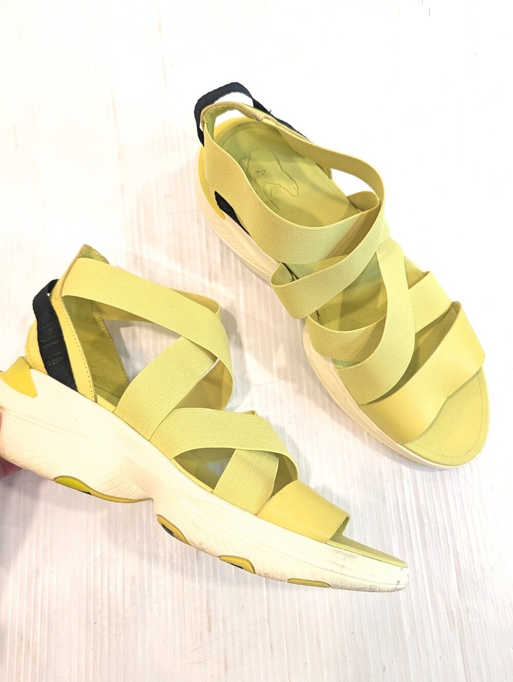 SOREL Explorer Blitz Multistrap Neon Yellow Chunky Platform Sandals Size 9.5